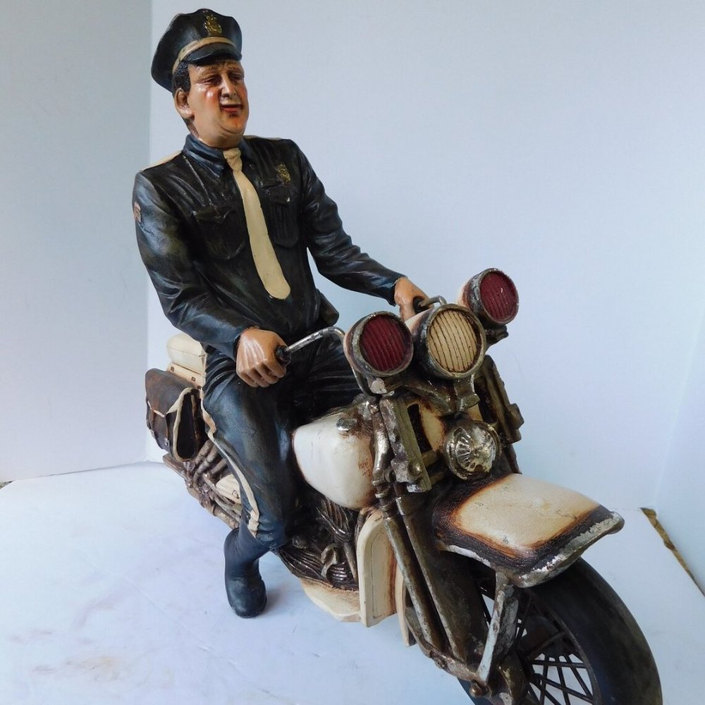 Large Policeman on Motorcycle Statue Motorcycle Police Man Motorcycle Bagger